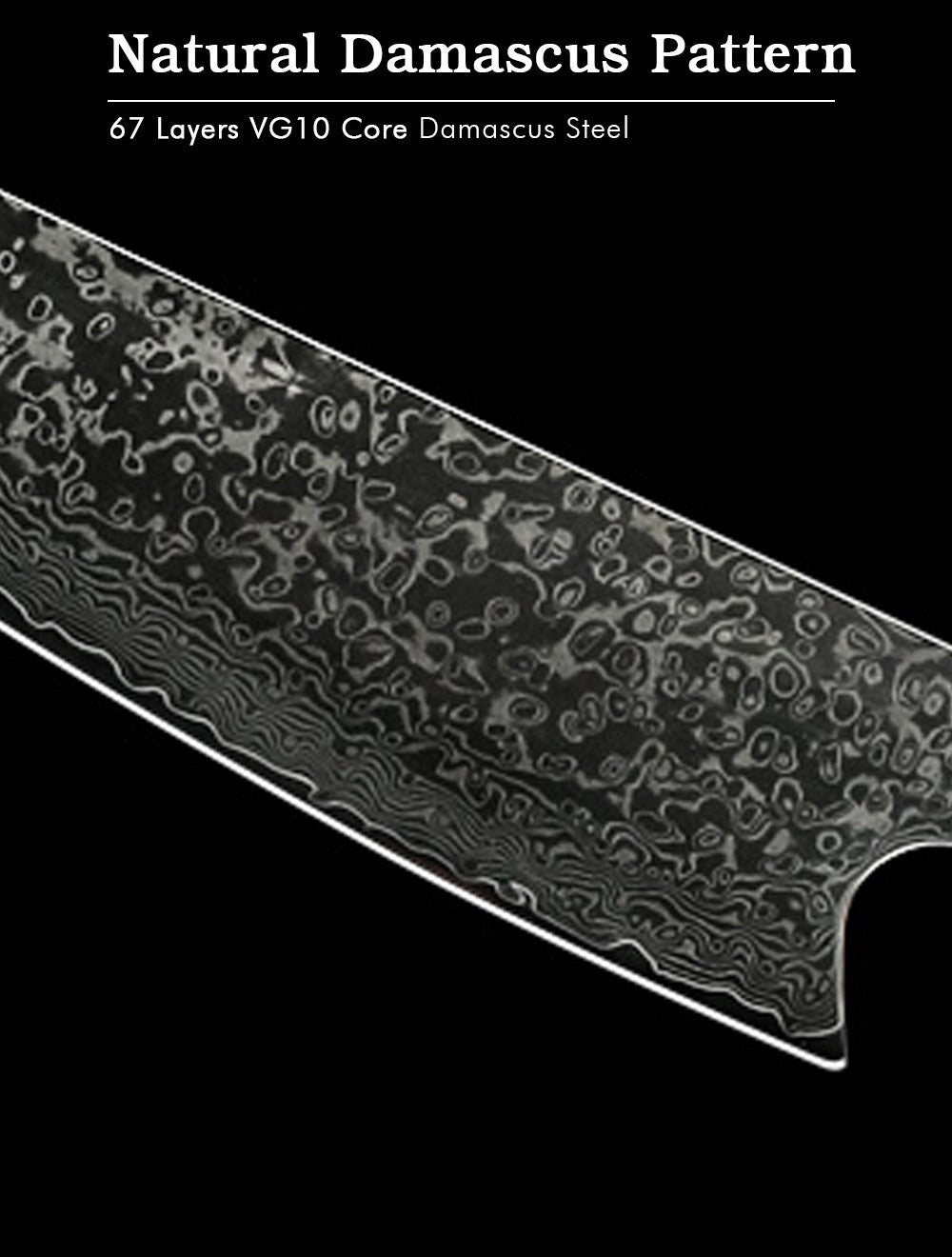 DAMASCUS STEEL KIRITSUKE CHEF KNIFE WITH HONEY COMB RESIN HANDLE