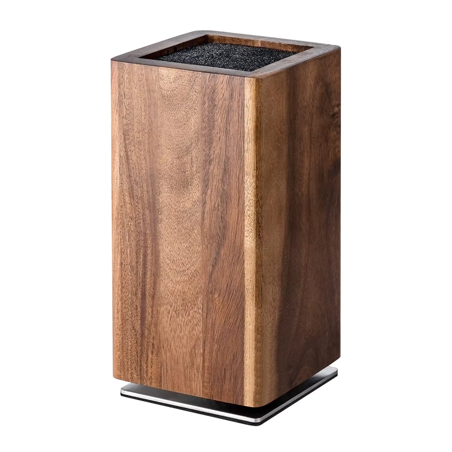 NATURAL ACACIA WOOD 360 DEGREE ROTATABLE MAGNETIC KNIFE BLOCKS
