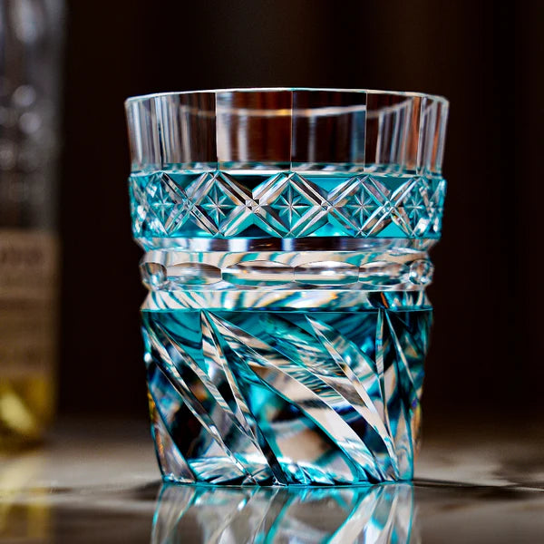 藍風 AIFŪ - EDO KIRIKO HANDCRAFTED WHISKY GLASS