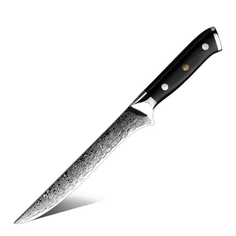 13 PIECE SET DAMASCUS STEEL KNIVES WITH G-10 HANDLE