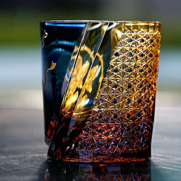 雷神 RAIJIN - EDO KIRIKO HANDCRAFTED WHISKY GLASS