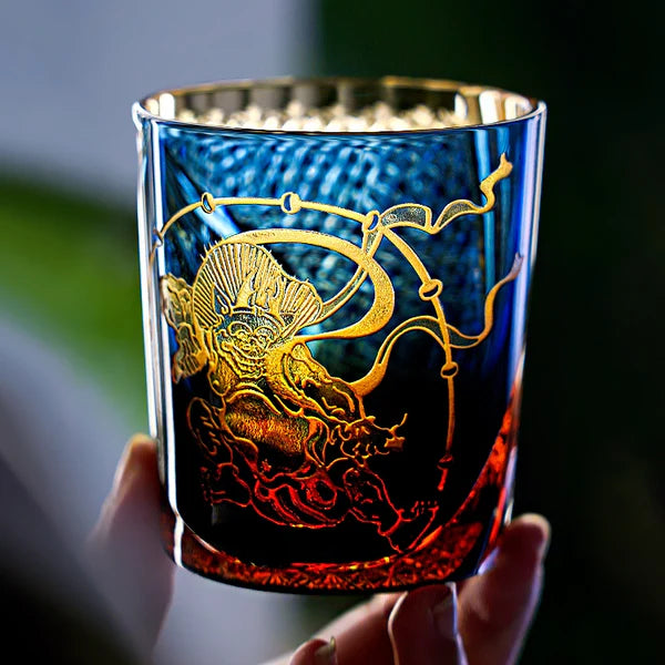 雷神 RAIJIN - EDO KIRIKO HANDCRAFTED WHISKY GLASS