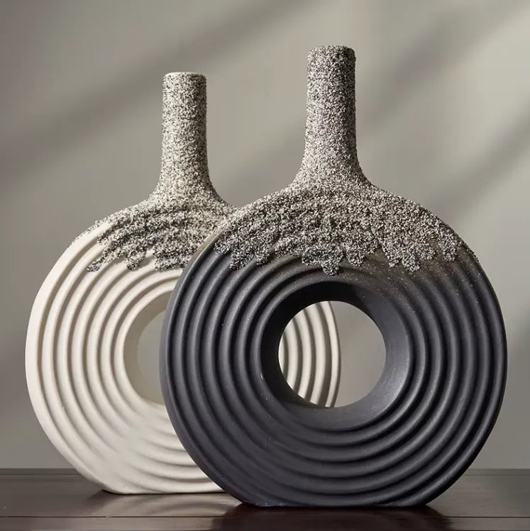 MODERN SIMPLE ART VASE 2 PIECE SET