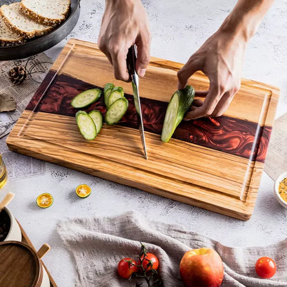 OLIVE WOOD & RESIN CUTTING BOARD