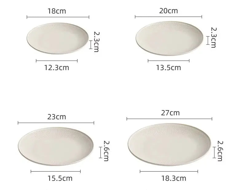 SERENITÉ COLLECTION – MINIMALIST CERAMIC DINING PLATES 2 PIECE SET
