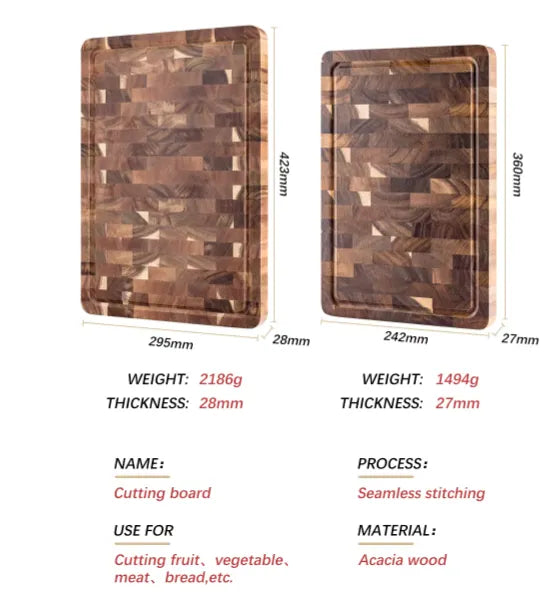 NATURAL ACACIA WOOD CUTTING BOARD