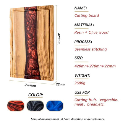 OLIVE WOOD & RESIN CUTTING BOARD