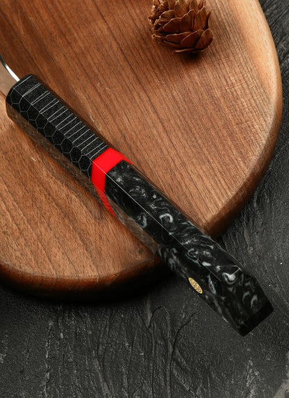 DAMASCUS STEEL KIRITSUKE CHEF KNIFE WITH HONEY COMB RESIN HANDLE