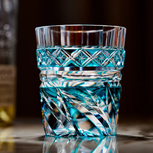 藍風 AIFŪ - EDO KIRIKO HANDCRAFTED WHISKY GLASS