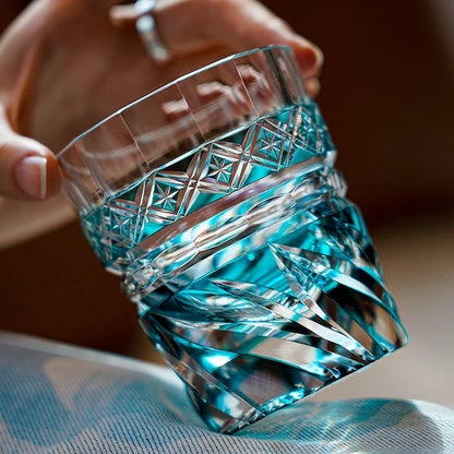 藍風 AIFŪ - EDO KIRIKO HANDCRAFTED WHISKY GLASS