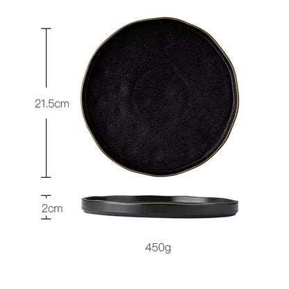OBSIDIAN LUXE – BLACK & GOLD DINNER PLATE 2 PIECE SET