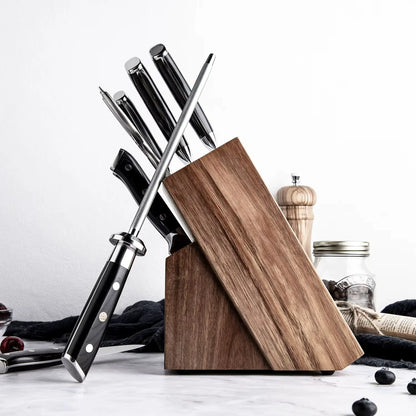 14 SLOTS UNIVERSAL HIGH QUALITY WOOD KNIFE BLOCK