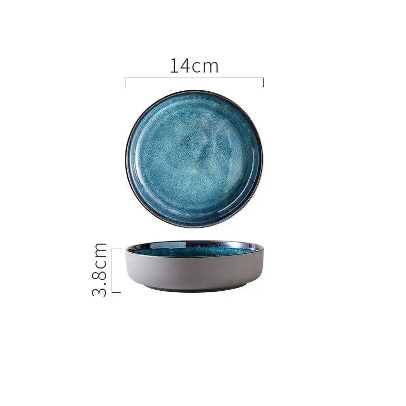 AURORA BLUE – GLAZED CERAMIC DINNER PLATES