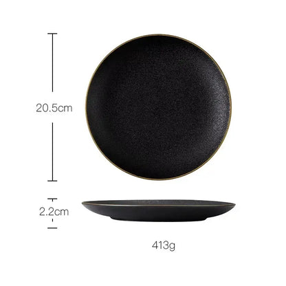 OBSIDIAN LUXE – BLACK & GOLD DINNER PLATE 2 PIECE SET