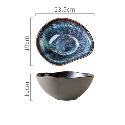 AURORA BLUE – GLAZED CERAMIC DINNER PLATES