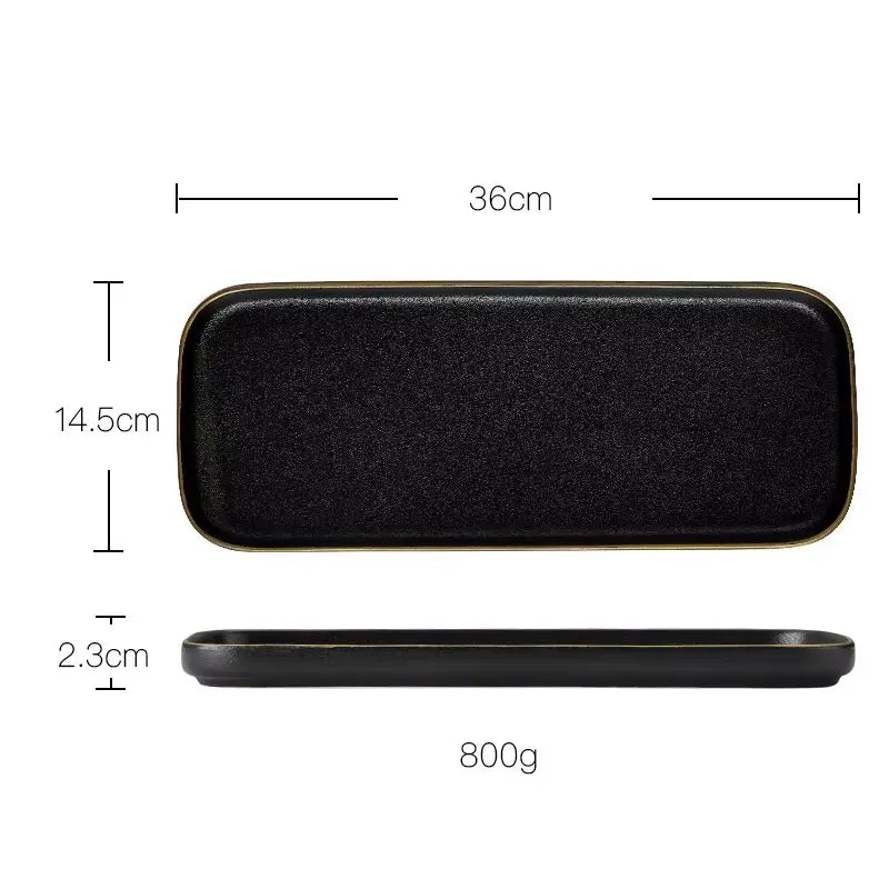 OBSIDIAN LUXE – BLACK & GOLD DINNER PLATE 2 PIECE SET