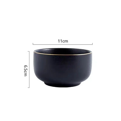 OBSIDIAN LUXE – BLACK & GOLD DINNER PLATE 2 PIECE SET