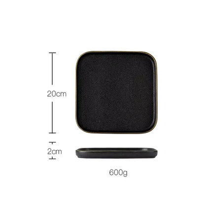 OBSIDIAN LUXE – BLACK & GOLD DINNER PLATE 2 PIECE SET