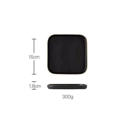 OBSIDIAN LUXE – BLACK & GOLD DINNER PLATE 2 PIECE SET