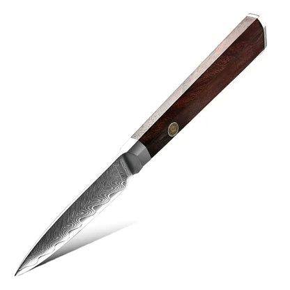 7 PIECE DAMASCUS STEEL KITCHEN KNIFE WITH AFRICA ROSEWOOD HANDLE