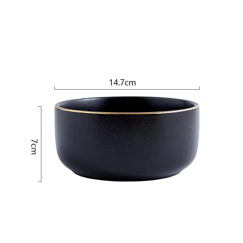 OBSIDIAN LUXE – BLACK & GOLD DINNER PLATE 2 PIECE SET