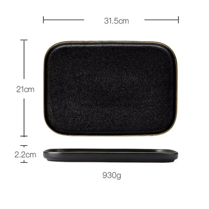 OBSIDIAN LUXE – BLACK & GOLD DINNER PLATE 2 PIECE SET