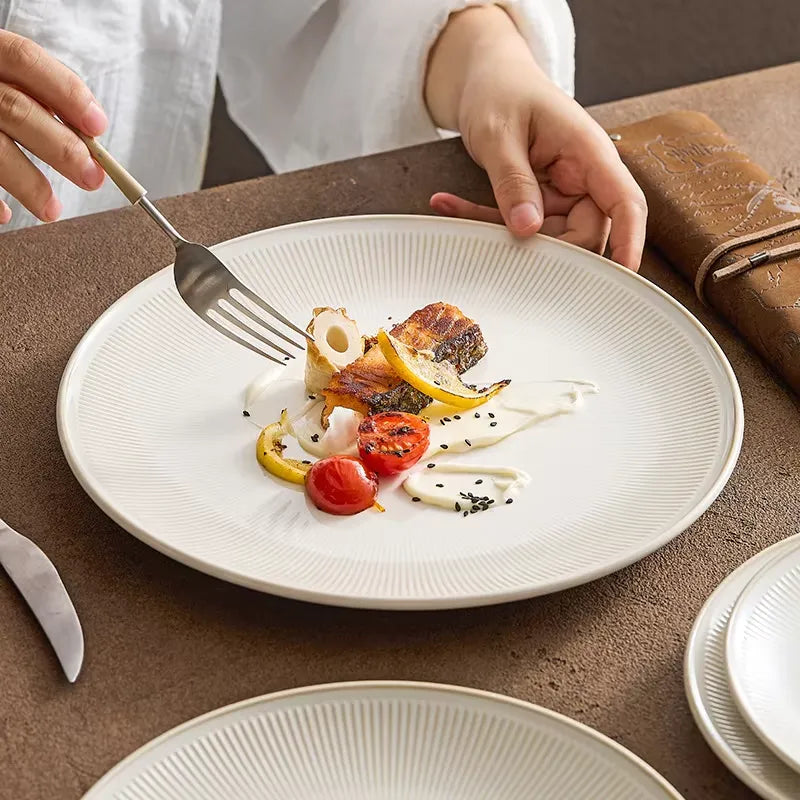 SERENITÉ COLLECTION – MINIMALIST CERAMIC DINING PLATES 2 PIECE SET