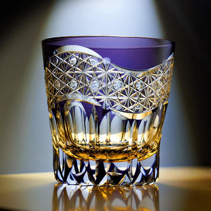 光の紫水晶 HIKARI NO SHISUI-SHŌ - EDO KIRIKO HANDCRAFTED WHISKY GLASS