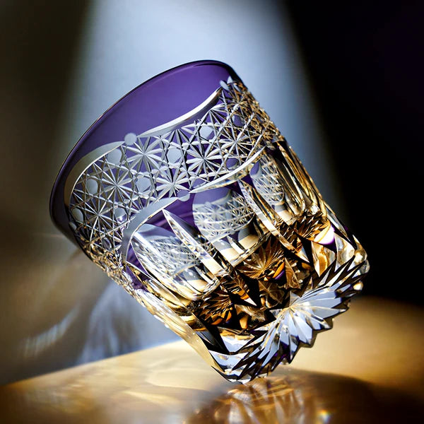 光の紫水晶 HIKARI NO SHISUI-SHŌ - EDO KIRIKO HANDCRAFTED WHISKY GLASS