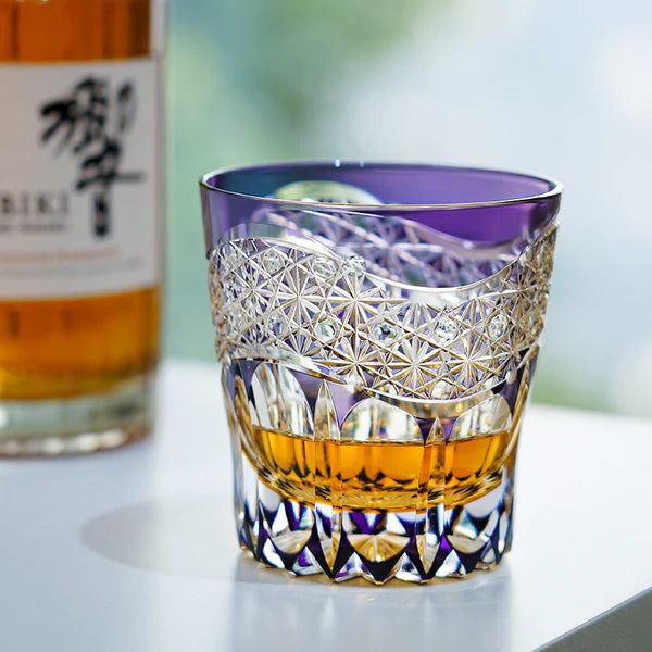 光の紫水晶 HIKARI NO SHISUI-SHŌ - EDO KIRIKO HANDCRAFTED WHISKY GLASS