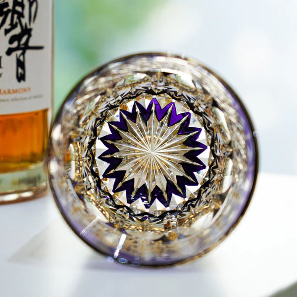 光の紫水晶 HIKARI NO SHISUI-SHŌ - EDO KIRIKO HANDCRAFTED WHISKY GLASS