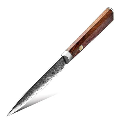 7 PIECE DAMASCUS STEEL KITCHEN KNIFE WITH AFRICA ROSEWOOD HANDLE
