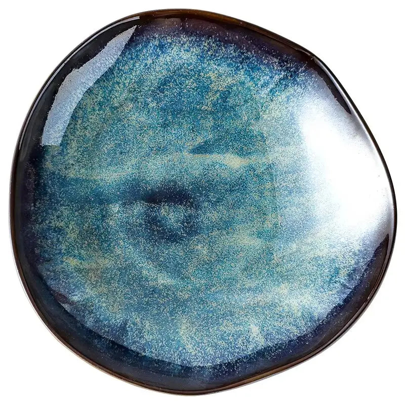 AURORA BLUE – GLAZED CERAMIC DINNER PLATES