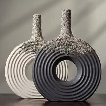 MODERN SIMPLE ART VASE 2 PIECE SET