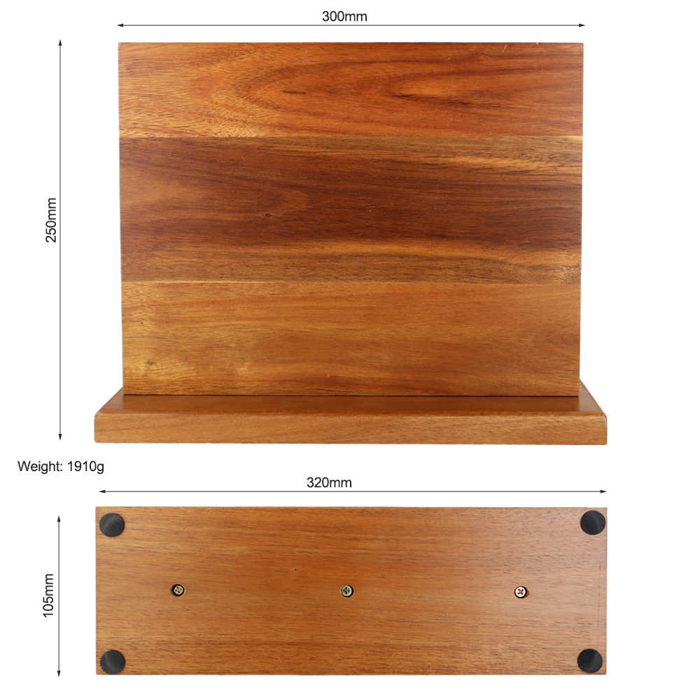 PREMIUM DOUBLE-SIDED MAGNETIC ACACIA WOOD KNIFE HOLDER - KNIVORÀ