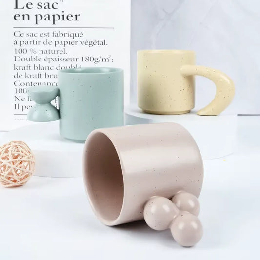 ABSTRACT TOUCH HANDMADE COFFEE CUP 2 PIECE SET