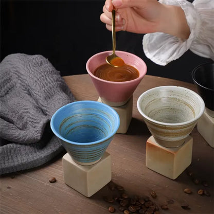 CERAMIC CONE COFFEE CUP 4 PIECE SET