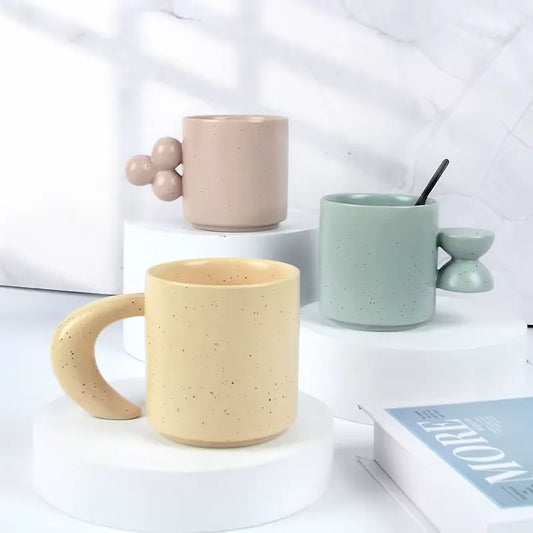 ABSTRACT TOUCH HANDMADE COFFEE CUP 2 PIECE SET