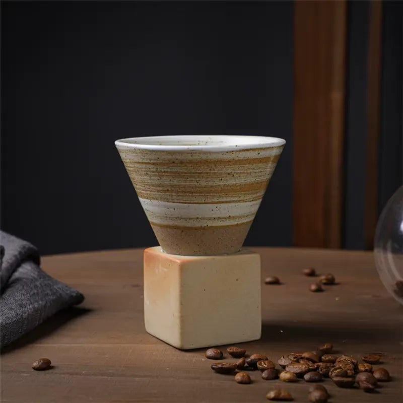 CERAMIC CONE COFFEE CUP 4 PIECE SET