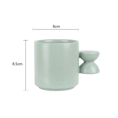 ABSTRACT TOUCH HANDMADE COFFEE CUP 2 PIECE SET