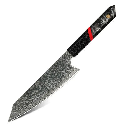 DAMASCUS STEEL KIRITSUKE CHEF KNIFE WITH HONEY COMB RESIN HANDLE
